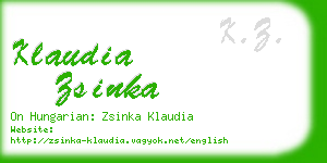 klaudia zsinka business card